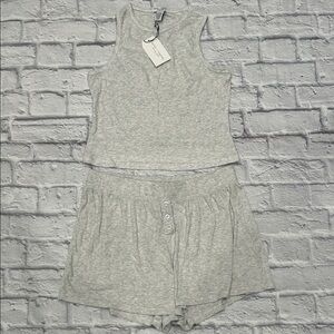 Heather Gray Sleeveless Pajama Set